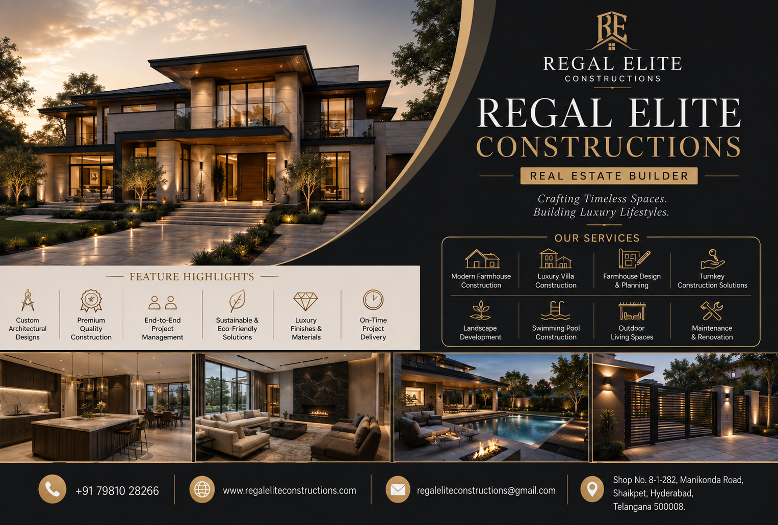 Luxury villa project by a professional real estate builder in Hyderabad