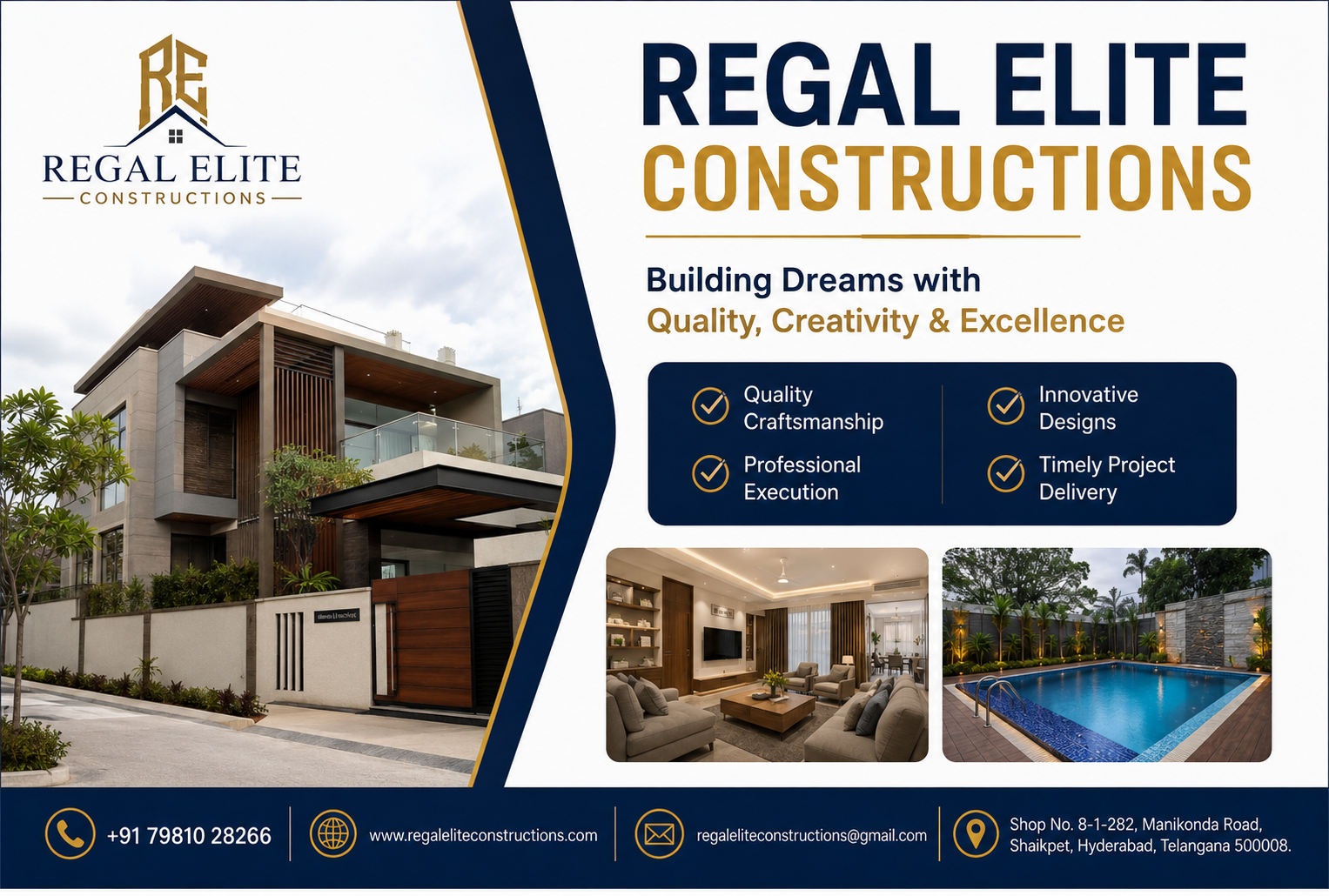 Swimming pool construction in Hyderabad for residential villas, commercial properties, hotels, and resorts