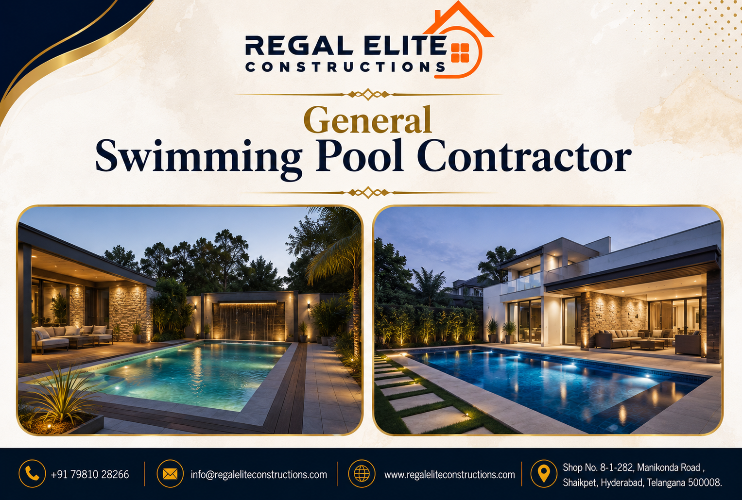 Luxury swimming pool construction by the Best Swimming Pool Contractor in Hyderabad for villas, farmhouses, resorts, and premium homes
