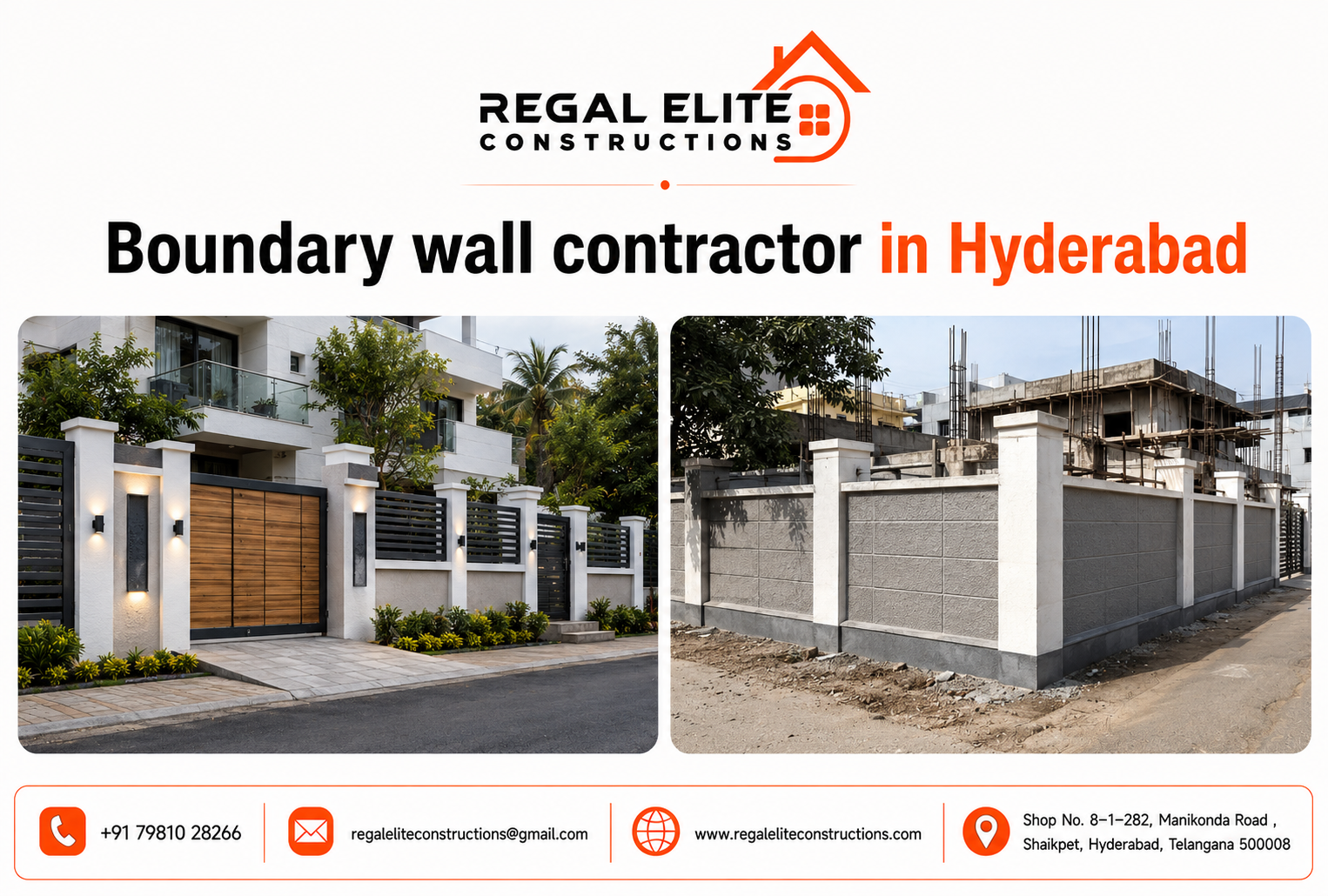 Boundary wall contractor in Hyderabad constructing a strong compound wall