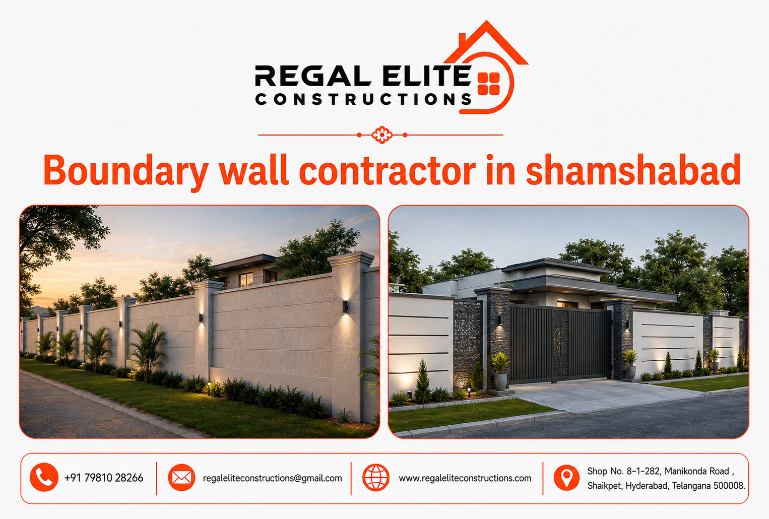 Boundary wall contractor in Shamshabad constructing strong and secure compound walls