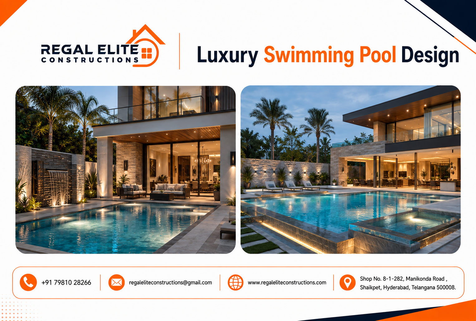 Luxury Swimming Pool Design for modern villas