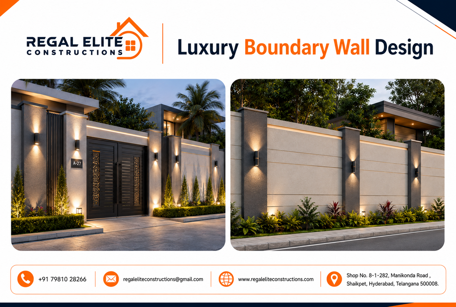 Premium modern boundary wall for luxury villa and farmhouse property