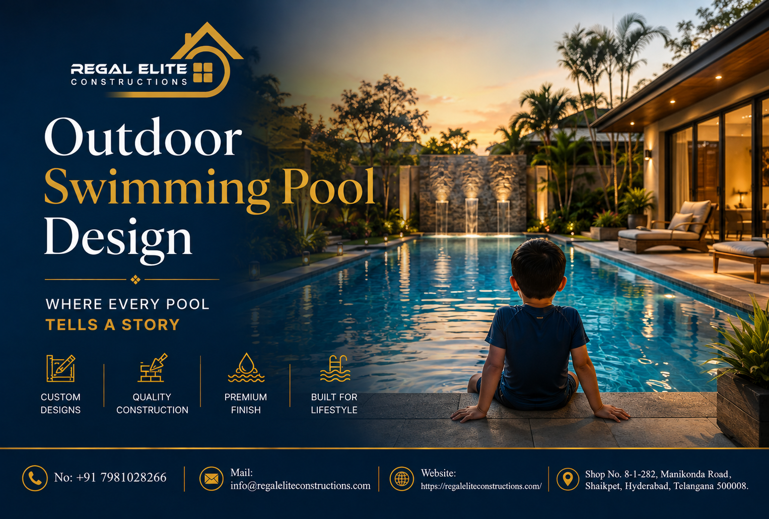 Outdoor Swimming Pool Design for modern home
