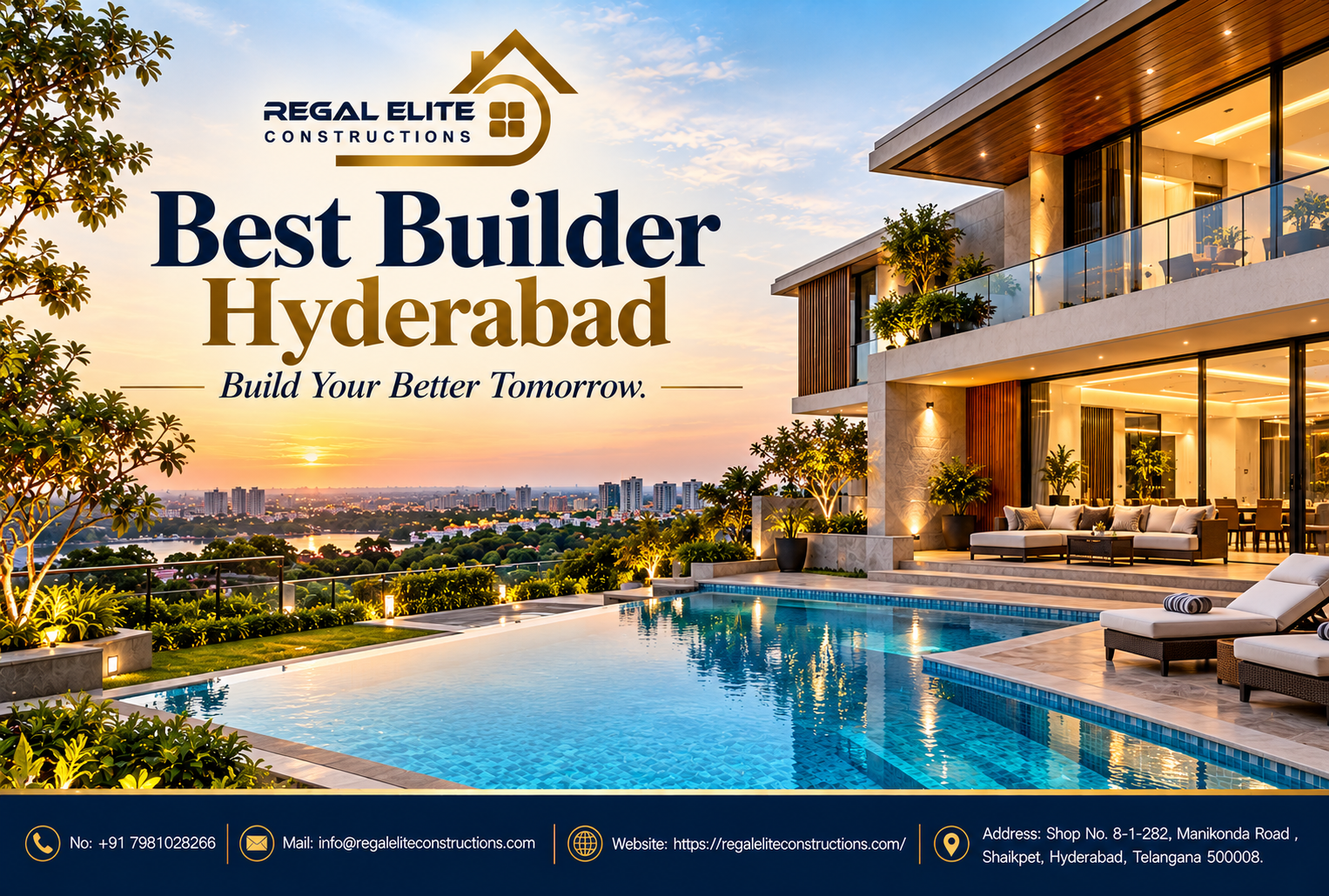 Best Builder Hyderabad offering professional design-build construction services for luxury homes, villas and farmhouses